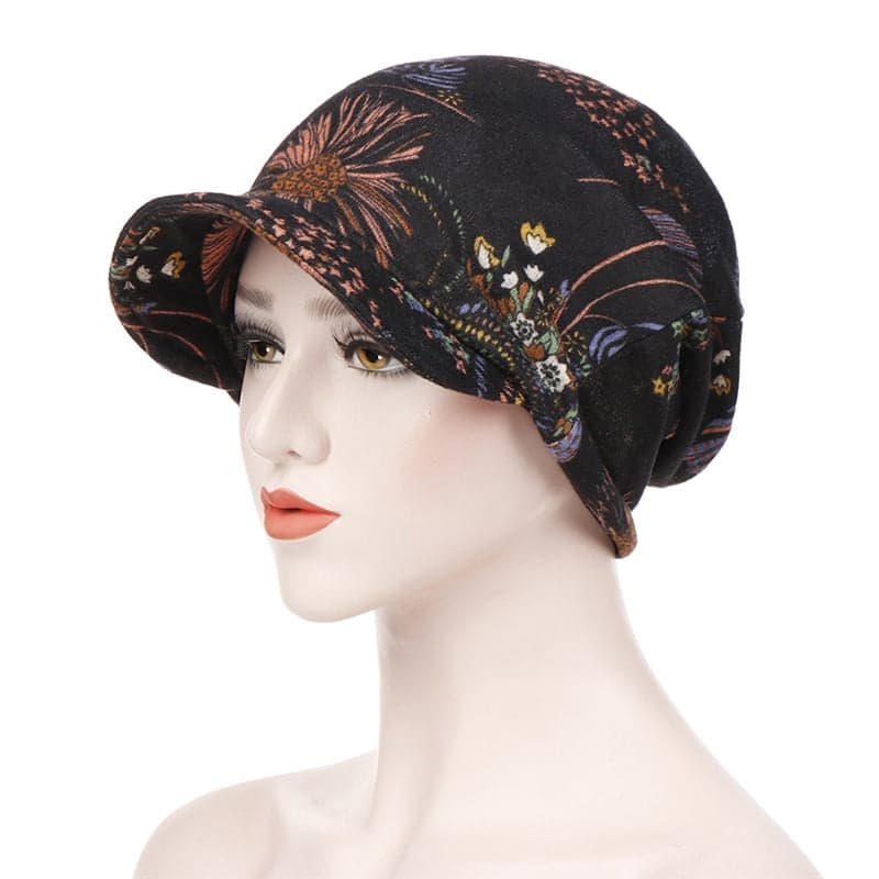 Alexia Cap Fashion Women'S Black Patterned Chemo Scarf