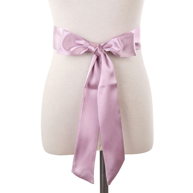 Emeline Women'S Scarf Belt Dress Plain Purple Pants