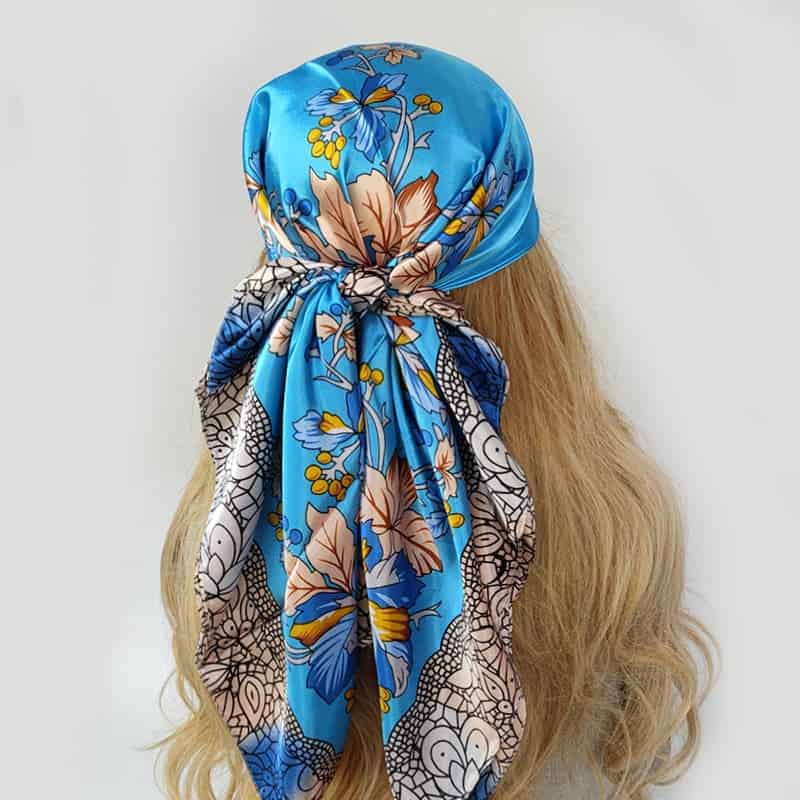 Cindy Blue Patterned Scarf