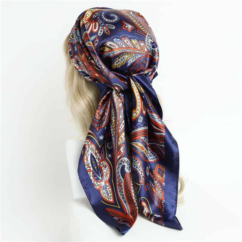 Myriam Scarf Women'S Hair Navy Blue Patterned