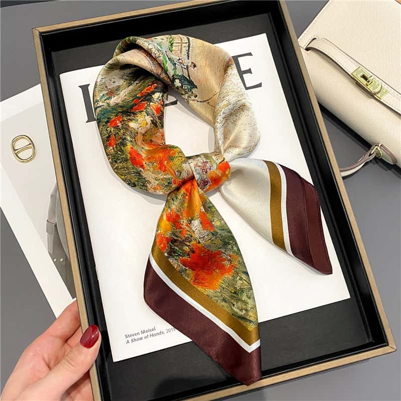 Dove Scarf Hair Woman Square Silk