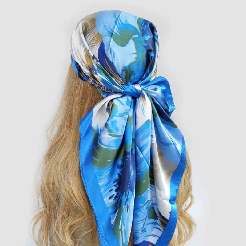 Fabienne Scarf Hair Woman Blue Patterned