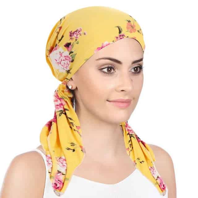 Emilie Modern Women'S Hair Scarf Chemo Yellow Patterned