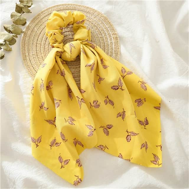 Chouchou Scarf Yellow Wild Leaves