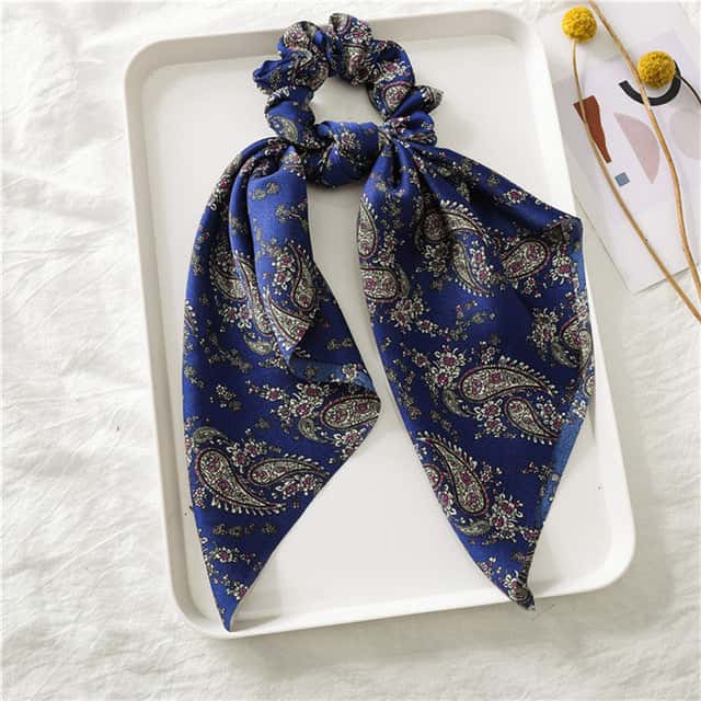 Scrunchy Navy Scarf Baroque