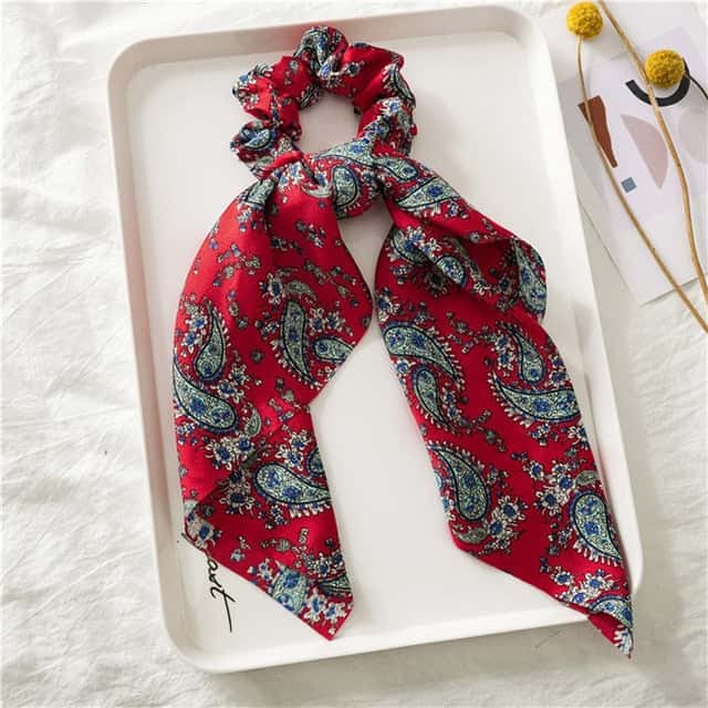 Scrunchy Red Baroque Scarf