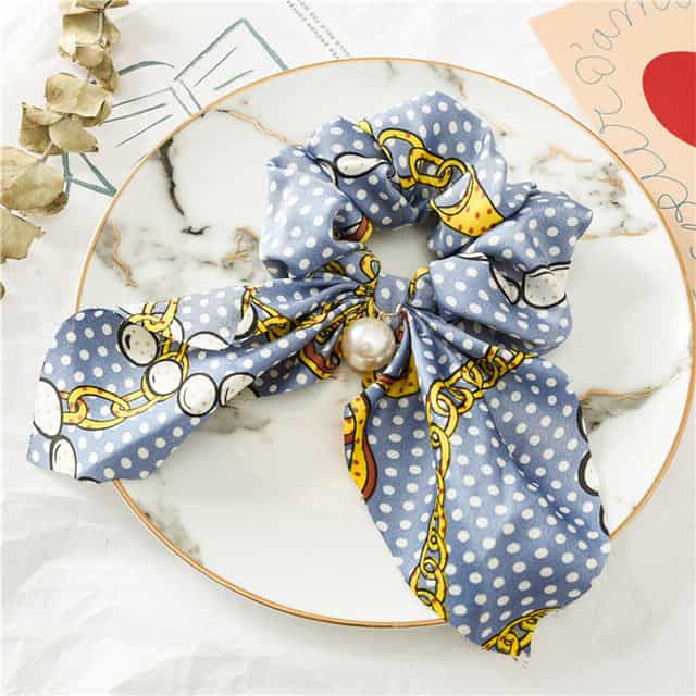 Chouchou Scarf Short Blue Chainette