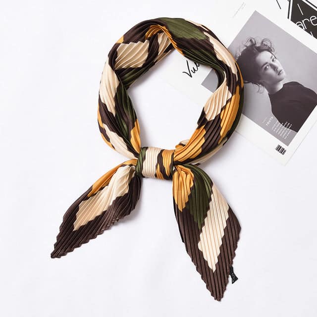 Pleated Hair Scarf - Autumnal