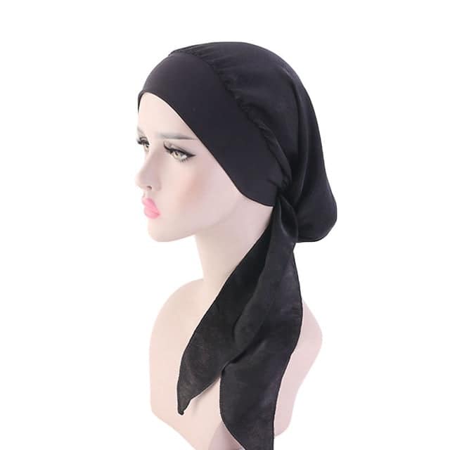 Anne Women'S Chemo Hair Scarf Plain Black