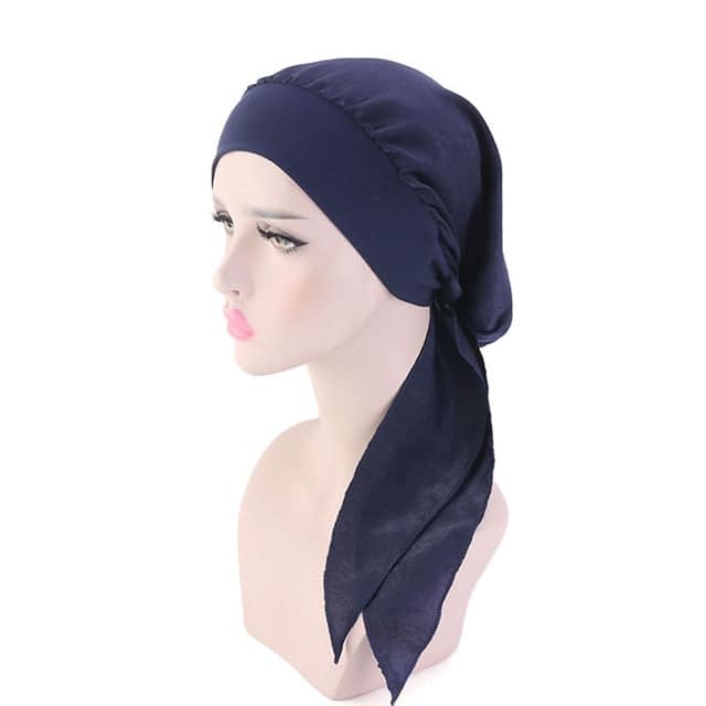 Lola Women'S Chemo Scarf Navy Blue Plain