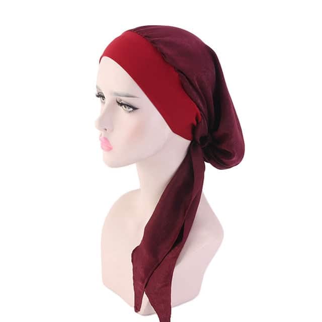 Élodie Long Burgundy Chemo Scarf - Plain
