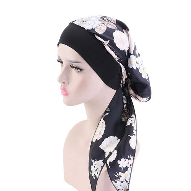 Sabrina Modern Women'S Black Chemo Patterned Scarf
