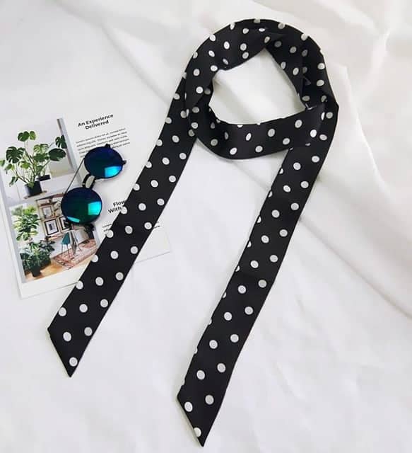 Black Polka Dot Scarf Belt