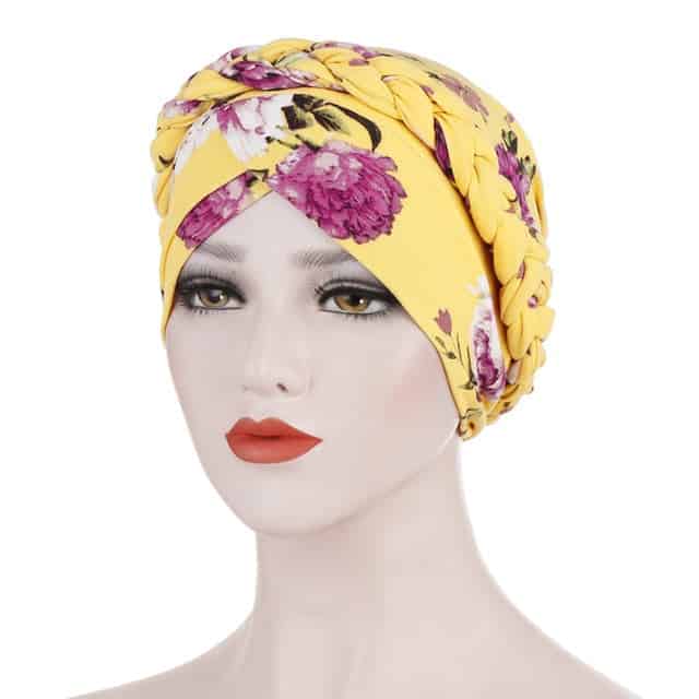 Turban Scarf Chemo Yellow - Floral