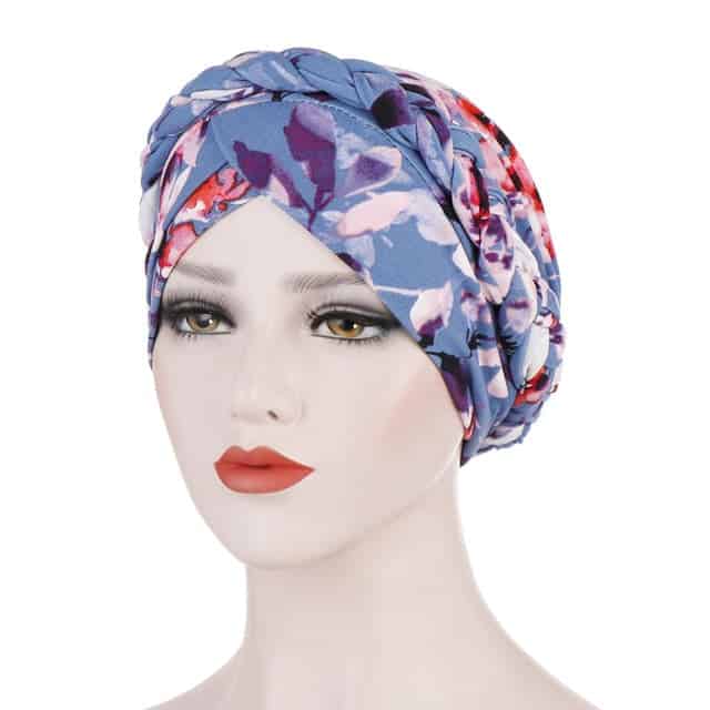 Elliane Modern Women'S Turban Chemo Hair Scarf Blue Patterned