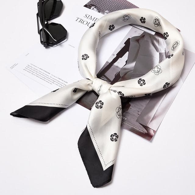 Hair Scarf 70 White - Eyelet