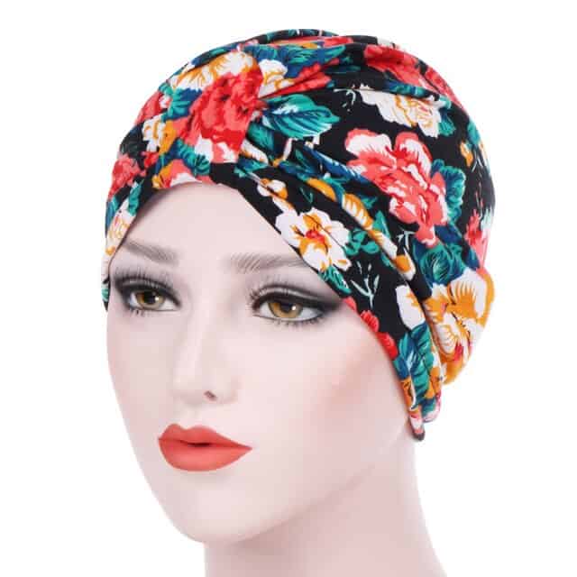 Alexandrine Scarf Bonnet Modern Woman Chimio Black Patterned