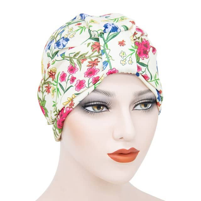 Jachère Bonnet Hair Scarf Modern Chemo Cream White Patterned