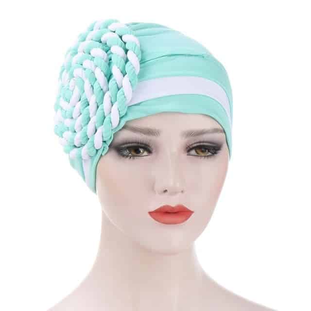 Green Chemo Cap Scarf - Marinière