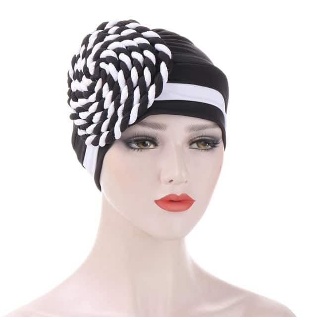 Black Chemo Cap Scarf - Marinière