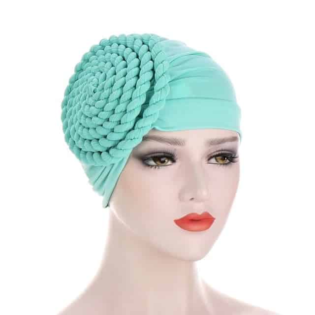 Scarf Bonnet Chimio Green - Plain