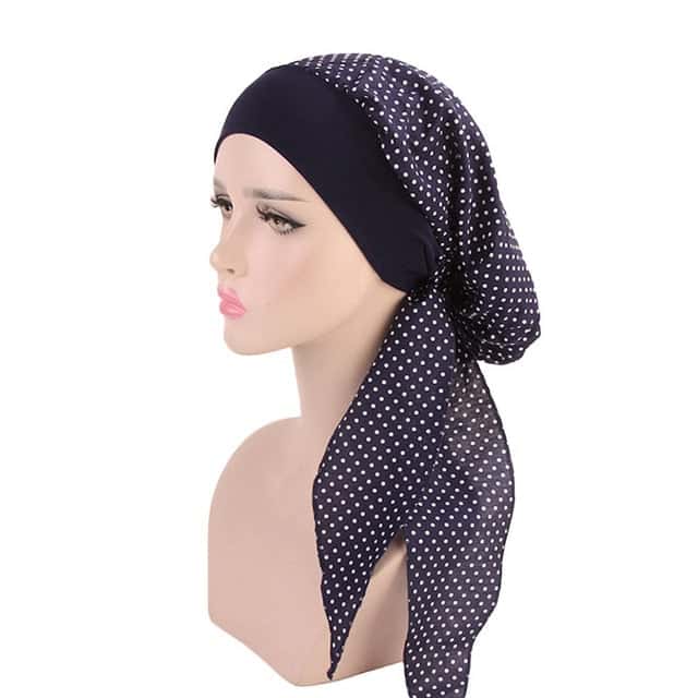 Anaïs Modern Women'S Chemo Scarf Navy Blue Polka Dots