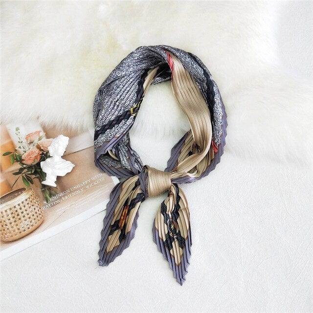 Pleated Hair Scarf Beige - Aglaé