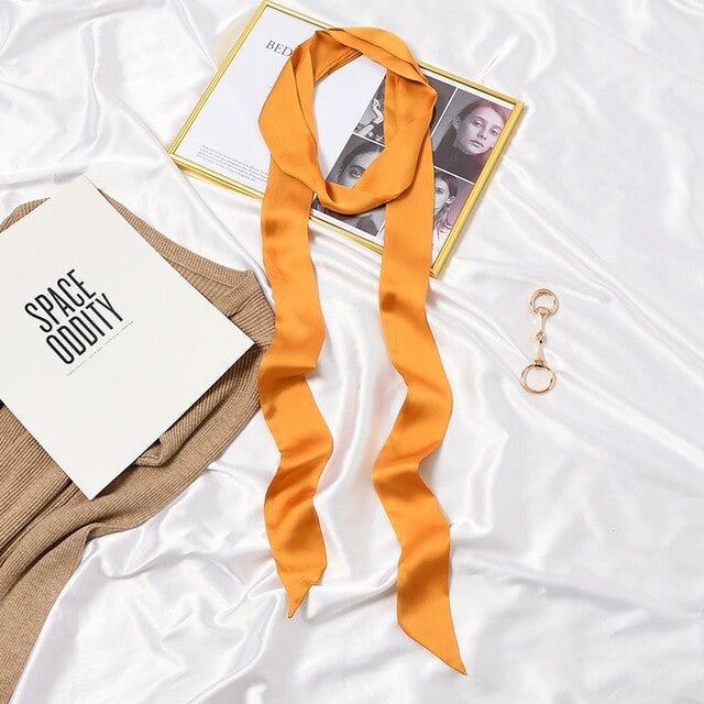 Belt Scarf Pants Dress Woman Orange Plain