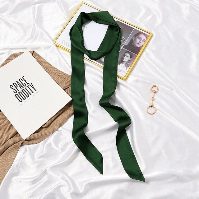 Plain Green Pants Dress Scarf Belt