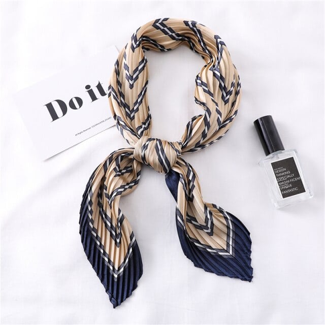 Beige Pleated Hair Scarf - Zia
