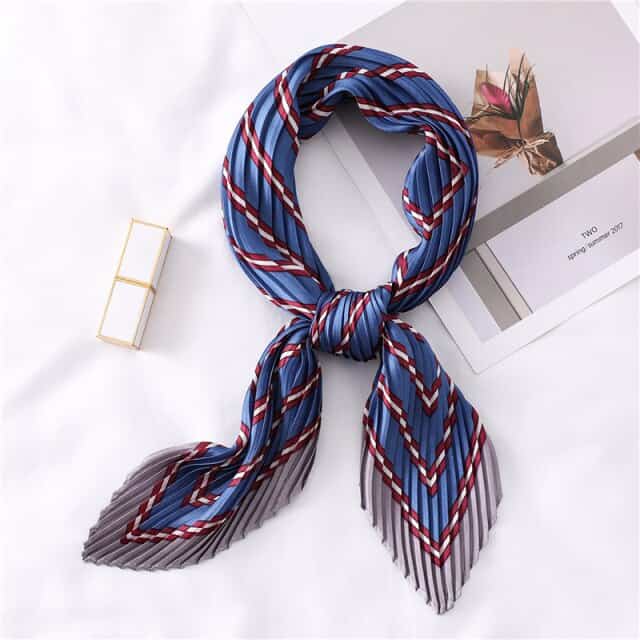 Blue Pleated Hair Scarf - Zia