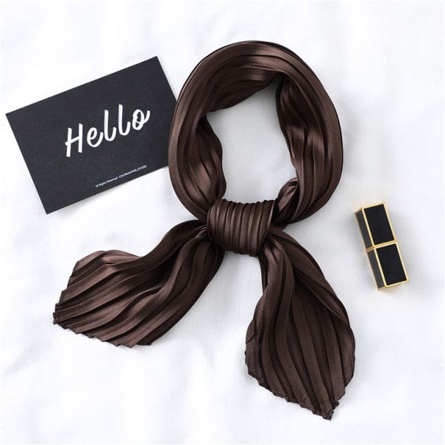 Pleated Scarf For Brown Hair - Plain