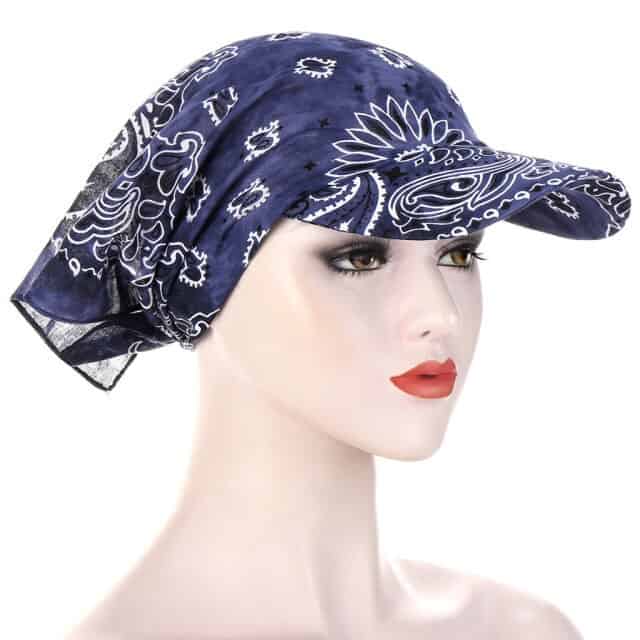 Cap Scarf Chemo Woman Bohemian Blue