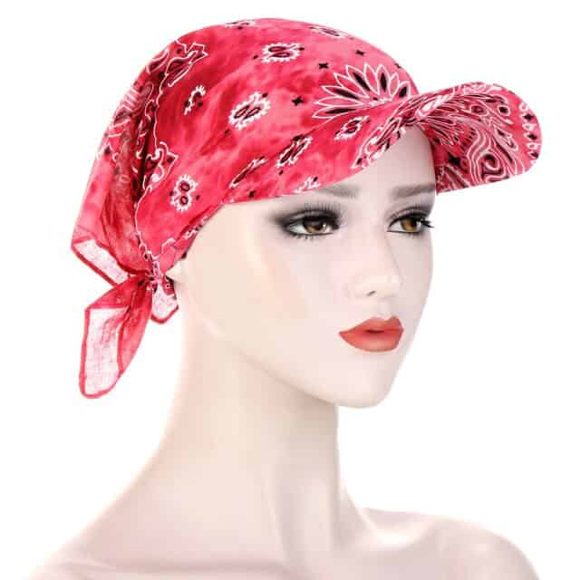 Cap Scarf Chemo Woman Bohemian Red
