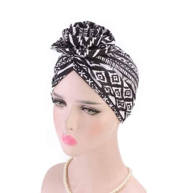Black Chemo Turban Scarf - Ezéphérine