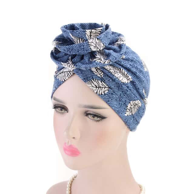 Blue Chemo Turban Scarf - Exontine