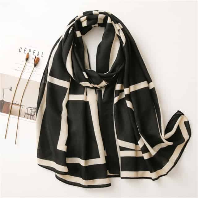Women'S Scarf 180 Black - Ylva