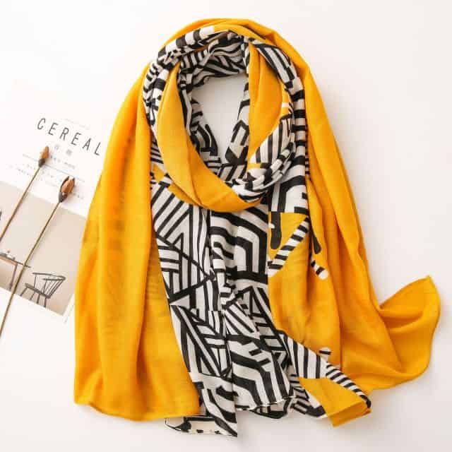 Women'S Scarf 180 Yellow - Nanna