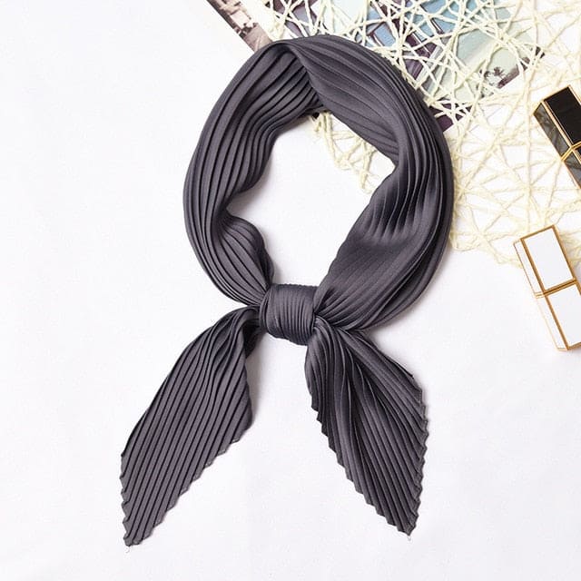 Pleated Scarf For Hair - Anthracite