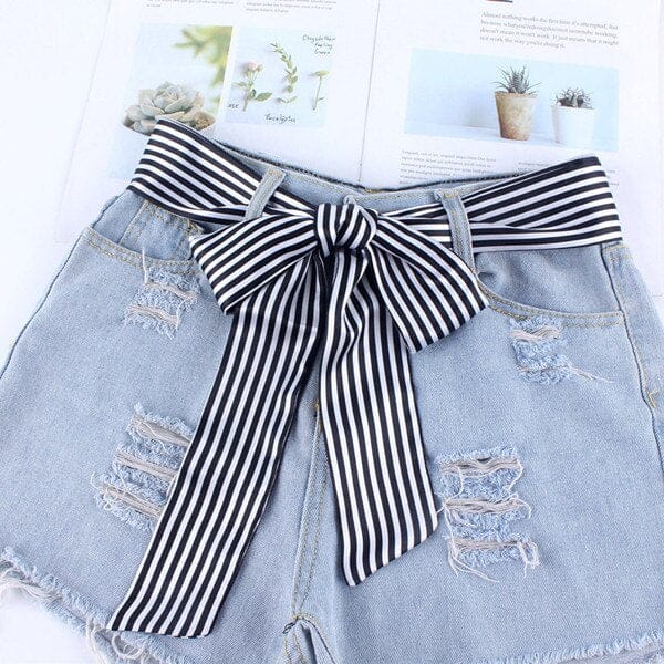 Black Stripes Scarf Belt
